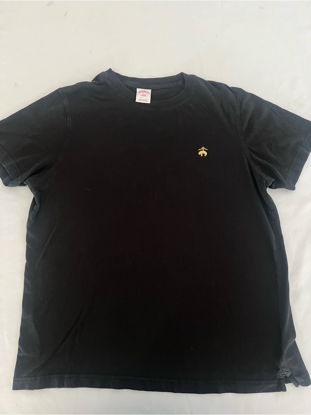 Brooks Brothers Black Short-Sleeve Crewneck T-Shirt with Gold Logo